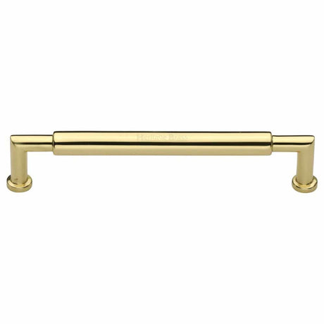Heritage Brass Cabinet Hardware Polished Brass / Cabinet Pull Handles / 254mm c/c Heritage Brass - Cabinet Pull Bauhaus Round Design 254mm CTC Polished Brass Finish