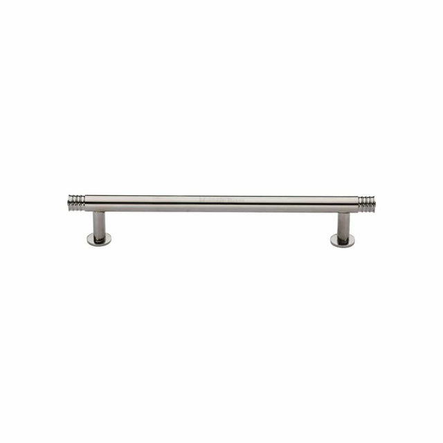 Heritage Brass Cabinet Hardware Polished Nickel / Cabinet Pull Handles / 128mm c/c Heritage Brass - Cabinet Pull Contour Design with 16mm Rose 128mm CTC Polished Nicke