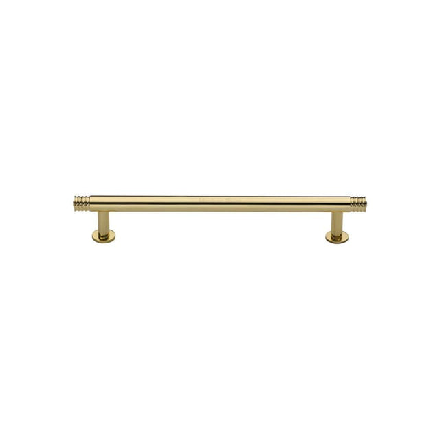 Heritage Brass Cabinet Hardware Polished Brass / Cabinet Pull Handles / 96mm c/c Heritage Brass - Cabinet Pull Contour Design with 16mm Rose 96mm CTC Polished Brass