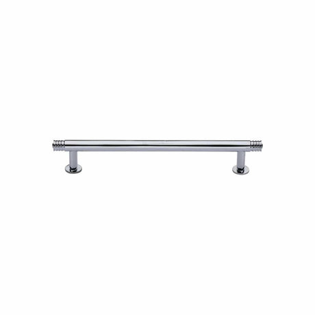 Heritage Brass Cabinet Hardware Polished Chrome / Cabinet Pull Handles / 96mm c/c Heritage Brass - Cabinet Pull Contour Design with 16mm Rose 96mm CTC Polished Chrome