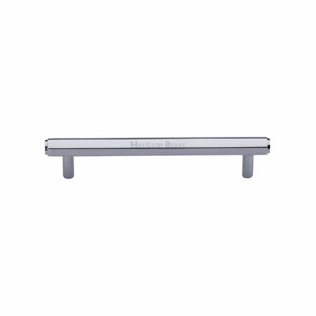 Heritage Brass Cabinet Hardware Polished Chrome / Cabinet Pull Handles / 128mm c/c Heritage Brass - Cabinet Pull Hexagon Design 128mm CTC Polished Chrome Finish