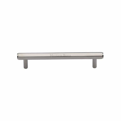 Heritage Brass Cabinet Hardware Polished Nickel / Cabinet Pull Handles / 128mm c/c Heritage Brass - Cabinet Pull Hexagon Design 128mm CTC Polished Nickel Finish
