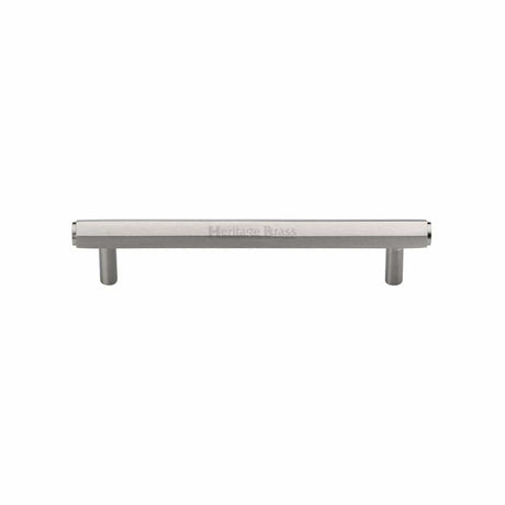 Heritage Brass Cabinet Hardware Satin Nickel / Cabinet Pull Handles / 128mm c/c Heritage Brass - Cabinet Pull Hexagon Design 128mm CTC Satin Nickel Finish