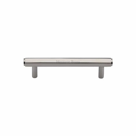 Heritage Brass Cabinet Hardware Polished Nickel / Cabinet Pull Handles / 96mm c/c Heritage Brass - Cabinet Pull Hexagon Design 96mm CTC Polished Nickel Finish
