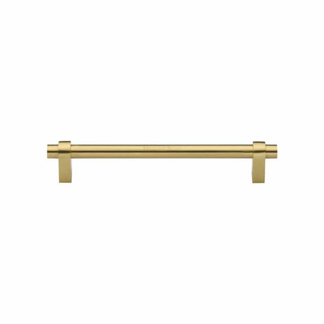 Heritage Brass Cabinet Hardware Satin Brass / Cabinet Pull Handles / 128mm c/c Heritage Brass - Cabinet Pull Industrial Design 128mm CTC Satin Brass Finish