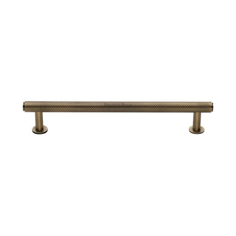 Heritage Brass Cabinet Hardware Antique Brass / Cabinet Pull Handles / 160mm c/c Heritage Brass - Cabinet Pull Knurled Design with Rose 160mm CTC Antique Brass Fini