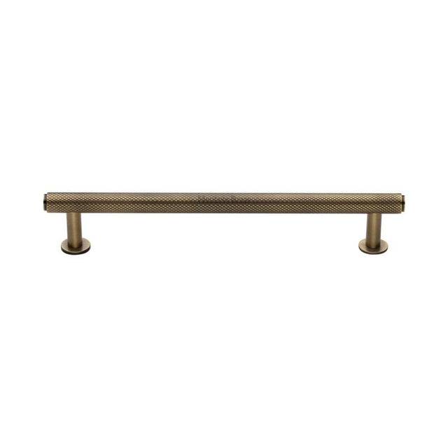 Heritage Brass Cabinet Hardware Antique Brass / Cabinet Pull Handles / 160mm c/c Heritage Brass - Cabinet Pull Knurled Design with Rose 160mm CTC Antique Brass Fini