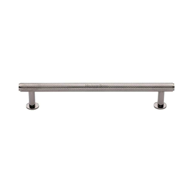 Heritage Brass Cabinet Hardware Polished Nickel / Cabinet Pull Handles / 160mm c/c Heritage Brass - Cabinet Pull Knurled Design with Rose 160mm CTC Polished Nickel Fin