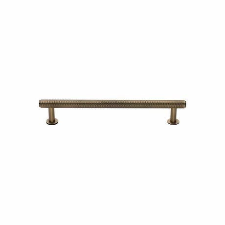 Heritage Brass Cabinet Hardware Antique Brass / Cabinet Pull Handles / 96mm c/c Heritage Brass - Cabinet Pull Knurled Design with Rose 96mm CTC Antique Brass Finis