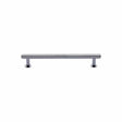 Heritage Brass Cabinet Hardware Polished Chrome / Cabinet Pull Handles / 96mm c/c Heritage Brass - Cabinet Pull Knurled Design with Rose 96mm CTC Polished Chrome Fini