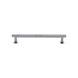 Heritage Brass Cabinet Hardware Polished Chrome / Cabinet Pull Handles / 128mm c/c Heritage Brass - Cabinet Pull Partial Knurled Design with Rose 128mm CTC Polished Ch