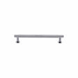 Heritage Brass Cabinet Hardware Polished Chrome / Cabinet Pull Handles / 96mm c/c Heritage Brass - Cabinet Pull Partial Knurled Design with Rose 96mm CTC Polished Chr