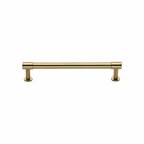 Heritage Brass Cabinet Hardware Polished Brass / Cabinet Pull Handles / 128mm c/c Heritage Brass - Cabinet Pull Phoenix Design with 16mm Rose 128mm CTC Polished Brass