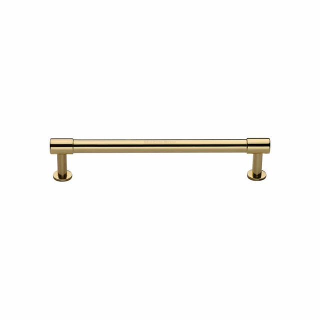 Heritage Brass Cabinet Hardware Polished Brass / Cabinet Pull Handles / 128mm c/c Heritage Brass - Cabinet Pull Phoenix Design with 16mm Rose 128mm CTC Polished Brass
