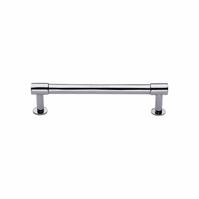 Heritage Brass Cabinet Hardware Polished Chrome / Cabinet Pull Handles / 128mm c/c Heritage Brass - Cabinet Pull Phoenix Design with 16mm Rose 128mm CTC Polished Chrom