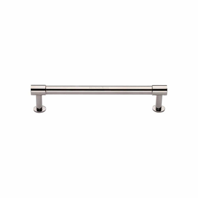 Heritage Brass Cabinet Hardware Polished Nickel / Cabinet Pull Handles / 128mm c/c Heritage Brass - Cabinet Pull Phoenix Design with 16mm Rose 128mm CTC Polished Nicke
