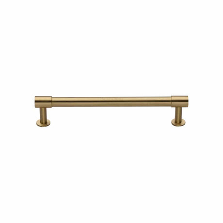 Heritage Brass Cabinet Hardware Satin Brass / Cabinet Pull Handles / 128mm c/c Heritage Brass - Cabinet Pull Phoenix Design with 16mm Rose 128mm CTC Satin Brass