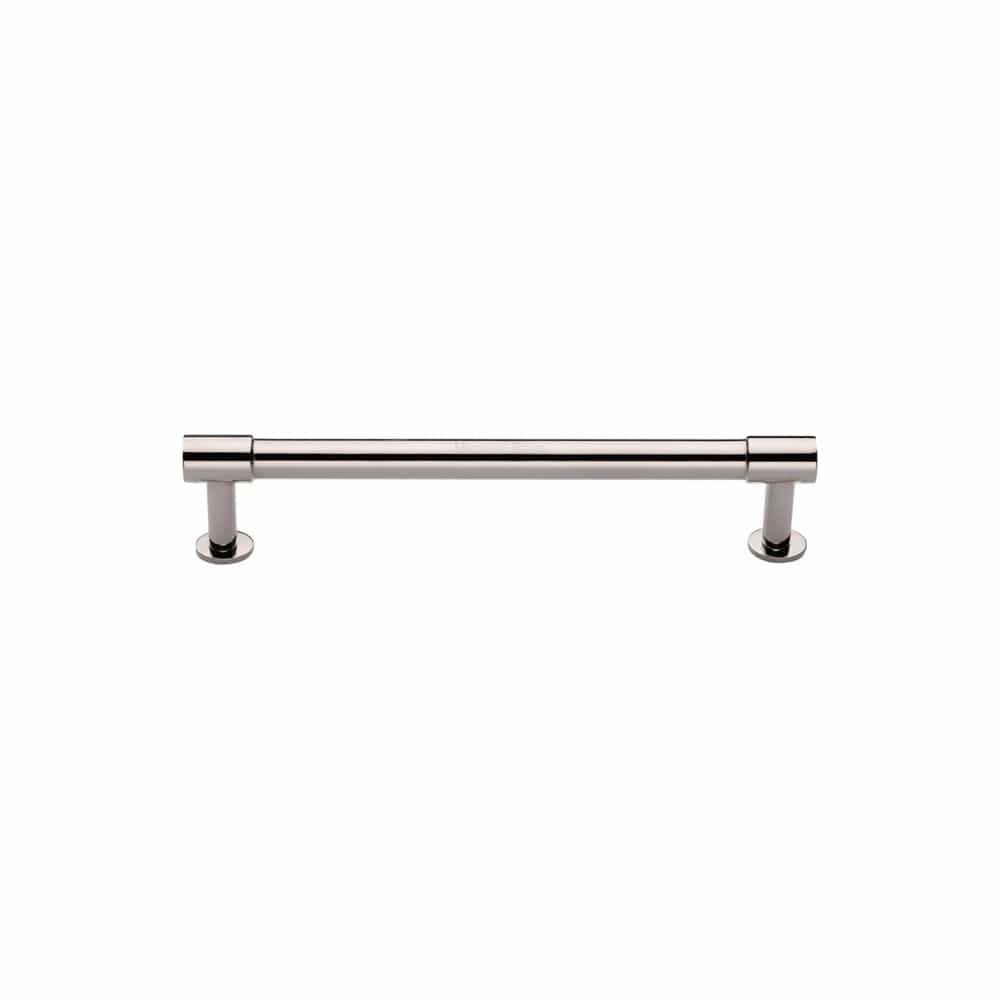 Heritage Brass Cabinet Hardware Polished Nickel / Cabinet Pull Handles / 96mm c/c Heritage Brass - Cabinet Pull Phoenix Design with 16mm Rose 96mm CTC Polished Nickel