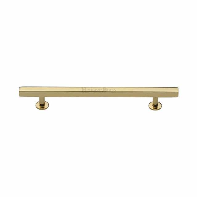 Heritage Brass Cabinet Hardware Polished Brass / Cabinet Pull Handles / 160mm c/c Heritage Brass - Cabinet Pull Square Design 160mm CTC Polished Brass Finish
