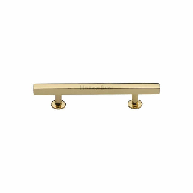 Heritage Brass Cabinet Hardware Polished Brass / Cabinet Pull Handles / 96mm c/c Heritage Brass - Cabinet Pull Square Design 96mm CTC Polished Brass Finish