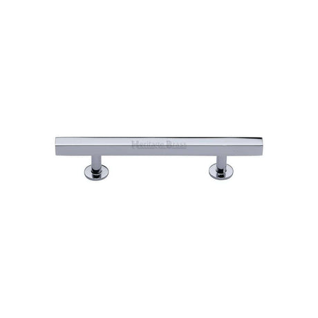 Heritage Brass Cabinet Hardware Polished Chrome / Cabinet Pull Handles / 96mm c/c Heritage Brass - Cabinet Pull Square Design 96mm CTC Polished Chrome Finish