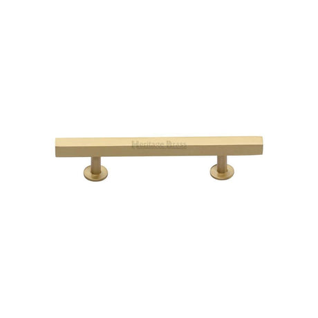 Heritage Brass Cabinet Hardware Satin Brass / Cabinet Pull Handles / 96mm c/c Heritage Brass - Cabinet Pull Square Design 96mm CTC Satin Brass Finish