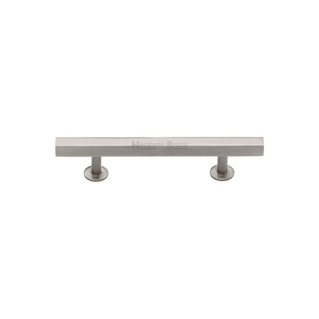 Heritage Brass Cabinet Hardware Satin Nickel / Cabinet Pull Handles / 96mm c/c Heritage Brass - Cabinet Pull Square Design 96mm CTC Satin Nickel Finish