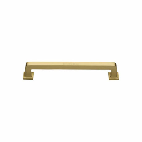 Heritage Brass Cabinet Hardware Satin Brass / Cabinet Pull Handles / 101mm c/c Heritage Brass - Cabinet Pull Square Vintage Design 101mm CTC Satin Brass Finish