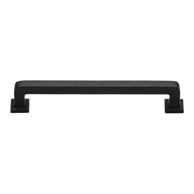 Heritage Brass Cabinet Hardware Matt Black / Cabinet Pull Handles / 203mm c/c Heritage Brass - Cabinet Pull Square Vintage Design 203mm CTC Matt Black Finish