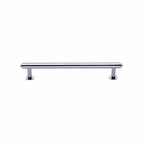 Heritage Brass Cabinet Hardware Polished Chrome / Cabinet Pull Handles / 128mm c/c Heritage Brass - Cabinet Pull Step Design with 16mm Rose 128mm CTC Polished Chrome F