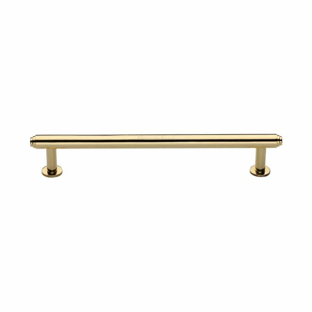 Heritage Brass Cabinet Hardware Polished Brass / Cabinet Pull Handles / 160mm c/c Heritage Brass - Cabinet Pull Step Design with 16mm Rose 160mm CTC Polished Brass Fi