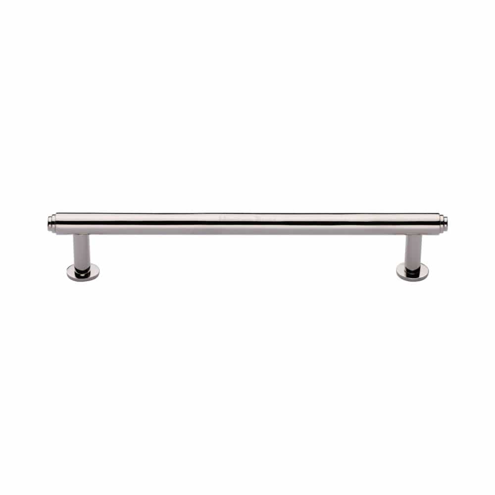 Heritage Brass Cabinet Hardware Polished Nickel / Cabinet Pull Handles / 160mm c/c Heritage Brass - Cabinet Pull Step Design with 16mm Rose 160mm CTC Polished Nickel F