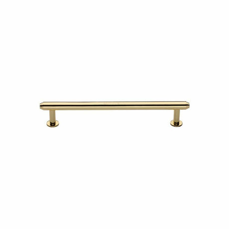 Heritage Brass Cabinet Hardware Polished Brass / Cabinet Pull Handles / 96mm c/c Heritage Brass - Cabinet Pull Step Design with 16mm Rose 96mm CTC Polished Brass Fin