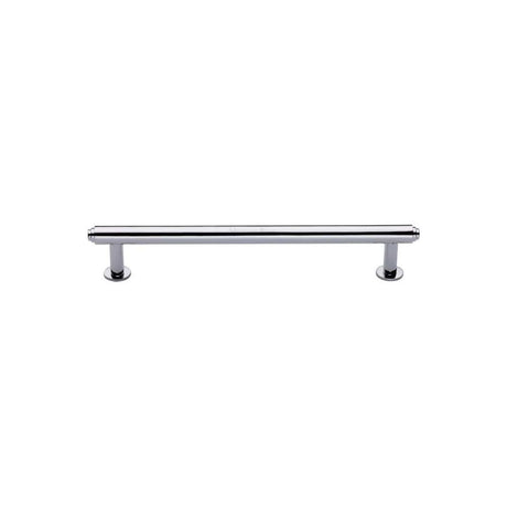 Heritage Brass Cabinet Hardware Polished Chrome / Cabinet Pull Handles / 96mm c/c Heritage Brass - Cabinet Pull Step Design with 16mm Rose 96mm CTC Polished Chrome Fi