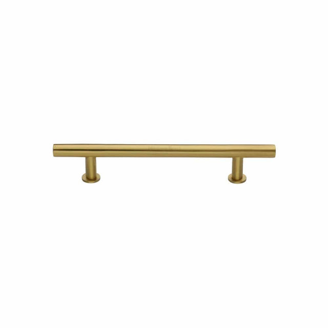 Heritage Brass Cabinet Hardware Satin Brass / Cabinet Pull Handles / 101mm c/c Heritage Brass - Cabinet Pull T-Bar Design with 16mm Rose 101mm CTC Satin Brass F
