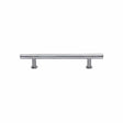 Heritage Brass Cabinet Hardware Satin Chrome / Cabinet Pull Handles / 101mm c/c Heritage Brass - Cabinet Pull T-Bar Design with 16mm Rose 101mm CTC Satin Chrome