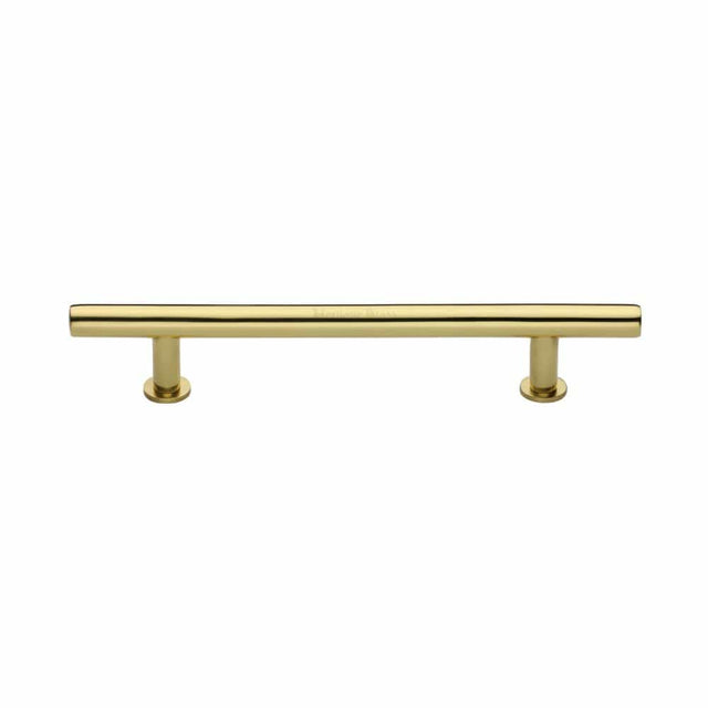 Heritage Brass Cabinet Hardware Polished Brass / Cabinet Pull Handles / 160mm c/c Heritage Brass - Cabinet Pull T-Bar Design with 16mm Rose 160mm CTC Polished Brass F
