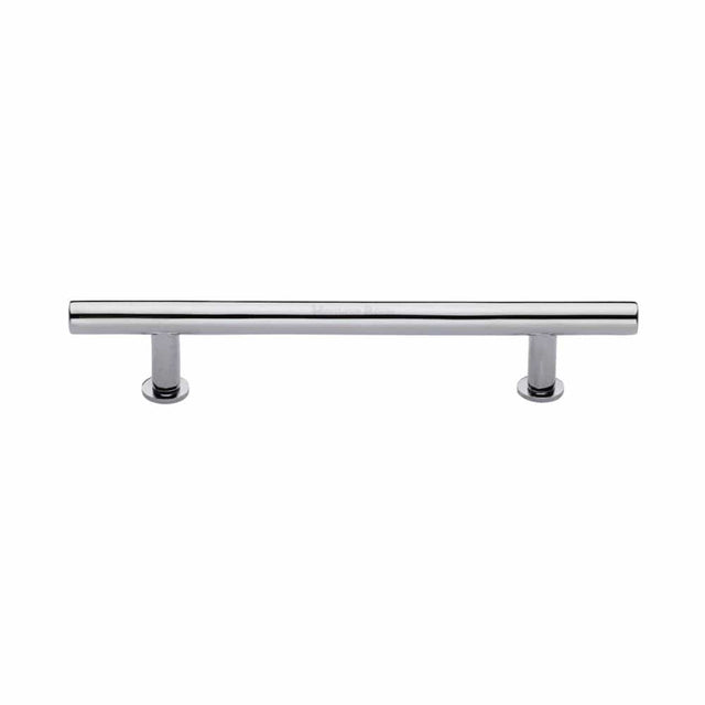 Heritage Brass Cabinet Hardware Polished Chrome / Cabinet Pull Handles / 160mm c/c Heritage Brass - Cabinet Pull T-Bar Design with 16mm Rose 160mm CTC Polished Chrome