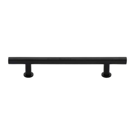 Heritage Brass Cabinet Hardware Matt Black / Cabinet Pull Handles / 203mm c/c Heritage Brass - Cabinet Pull T-Bar Design with 16mm Rose 203mm CTC Matt Black F