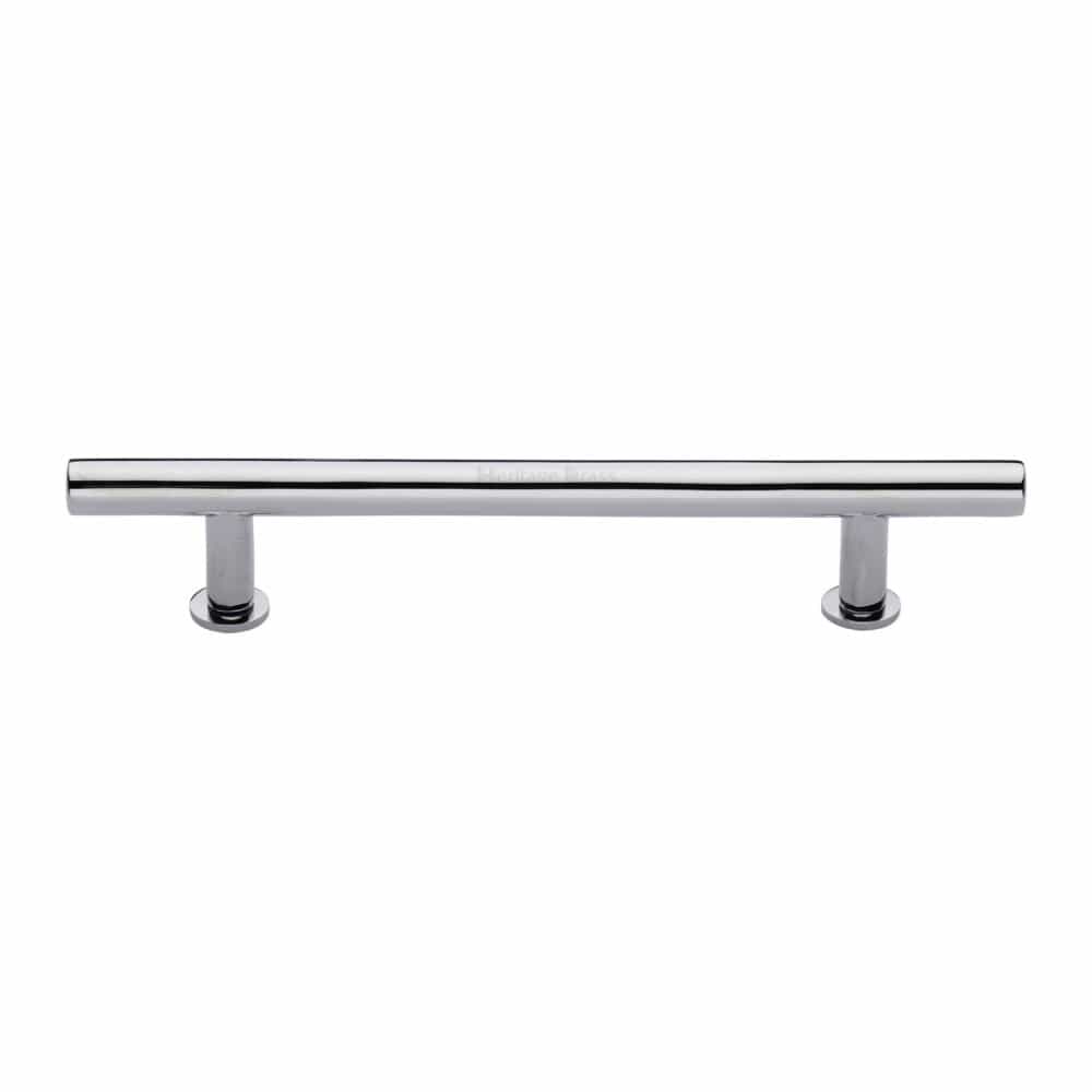 Heritage Brass Cabinet Hardware Polished Chrome / Cabinet Pull Handles / 203mm c/c Heritage Brass - Cabinet Pull T-Bar Design with 16mm Rose 203mm CTC Polished Chrome