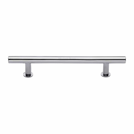 Heritage Brass Cabinet Hardware Polished Chrome / Cabinet Pull Handles / 203mm c/c Heritage Brass - Cabinet Pull T-Bar Design with 16mm Rose 203mm CTC Polished Chrome