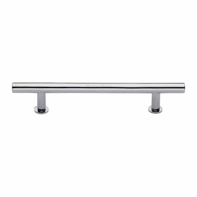 Heritage Brass Cabinet Hardware Polished Chrome / Cabinet Pull Handles / 203mm c/c Heritage Brass - Cabinet Pull T-Bar Design with 16mm Rose 203mm CTC Polished Chrome