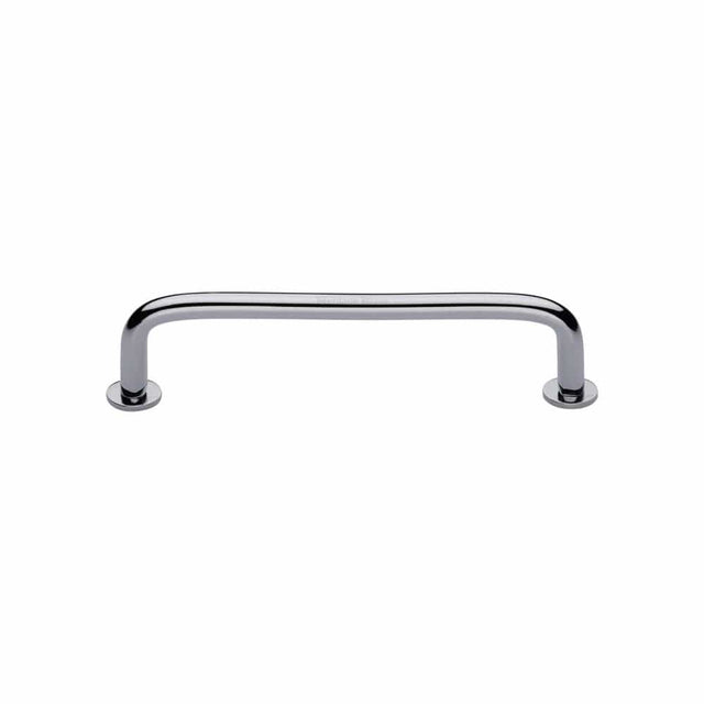 Heritage Brass Cabinet Hardware Polished Chrome / Cabinet Pull Handles / 96mm c/c Heritage Brass - Cabinet Pull Wire Design with 16mm Rose 96mm CTC Polished Chrome Fi