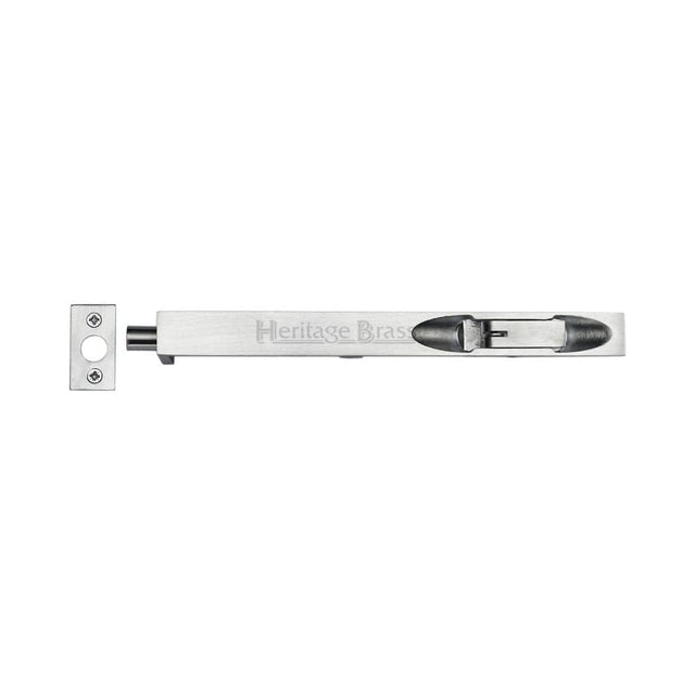 Heritage Brass Accessories Satin Chrome / Flush Bolts / 200mm / 8" Heritage Brass - Door Bolt Flush Fitting 8" x .3/4" Satin Chrome Finish