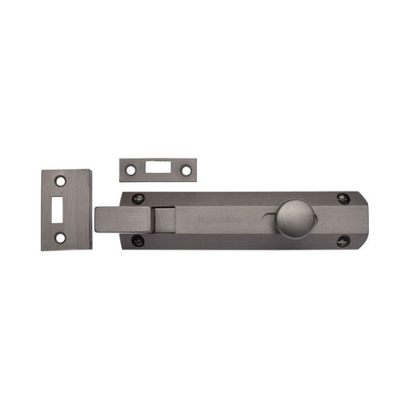 Heritage Brass Accessories Matt Bronze / Cranked Surface Bolts / 150mm / 6" Heritage Brass - Door Bolt Necked Flat 6" Matt Bronze Finish
