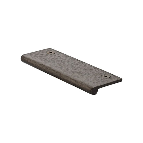 Heritage Brass Cabinet Hardware Matt Bronze / Edge Pull Heritage Brass - Edge Pull Cabinet Handle Hammered Design - 38mm Width - Matt Bronze