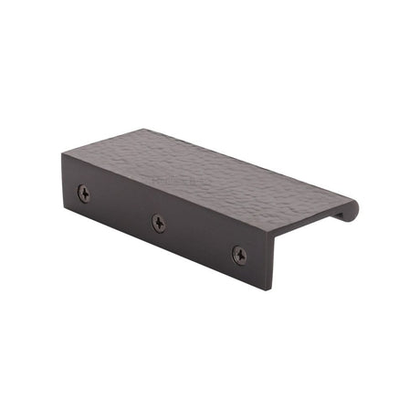 Heritage Brass Cabinet Hardware Matt Bronze / Edge Pull Heritage Brass - Edge Pull Cabinet Handle Hammered Design - 40mm Width - Matt Bronze