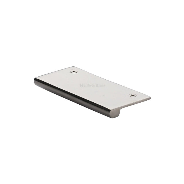 Heritage Brass Cabinet Hardware Polished Nickel / Edge Pull / 50mm Heritage Brass - EPT Edge Pull Cabinet Handle 50mm Polished Nickel Finish