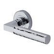Heritage Brass Door Furniture Polished Chrome / Round Rose Heritage Brass - Hammered Bauhaus Door Handle on Round Rose - Polished Chrome