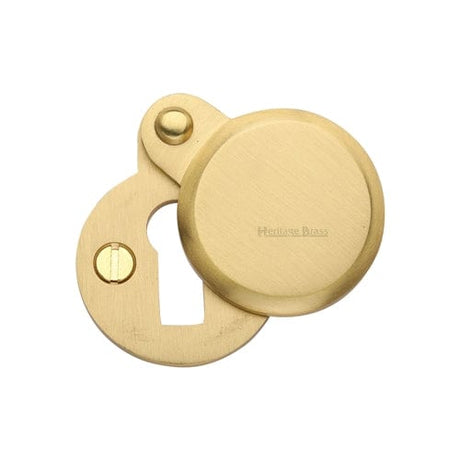Heritage Brass Door Furniture Satin Brass / Mortice Key Profile Escutcheons Heritage Brass - Heritage Brass Covered Keyhole Round - Satin Brass